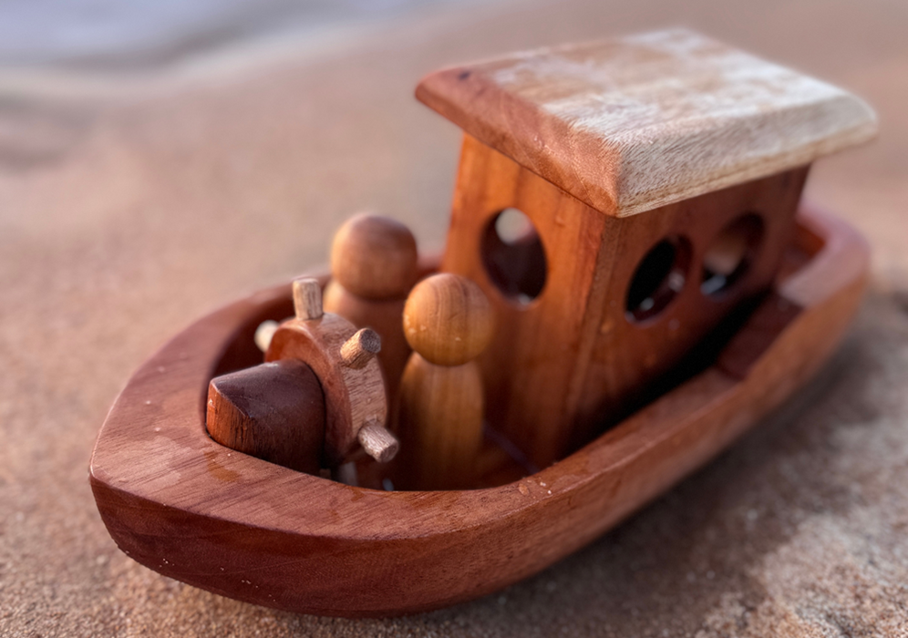Wooden Peg Doll Tugboat