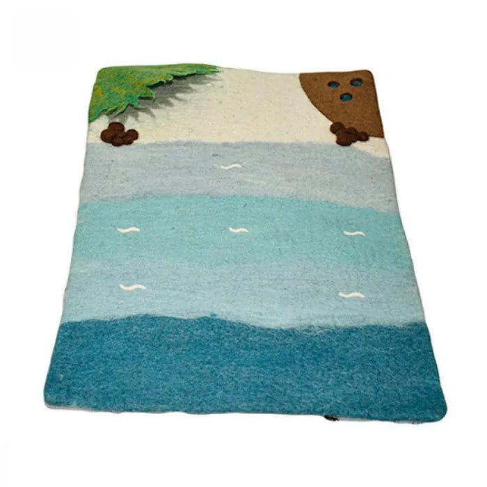 Felted Beach Playmat Scene