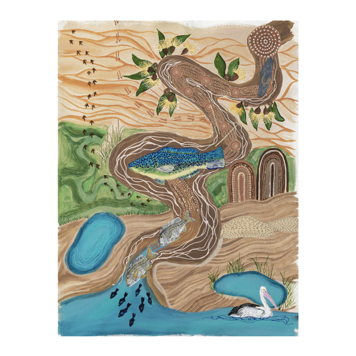 Dreaming Story of Ngurunderi Playsilk by Emma Stenhouse