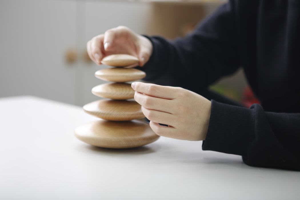 Wooden Pebble Stacker Set