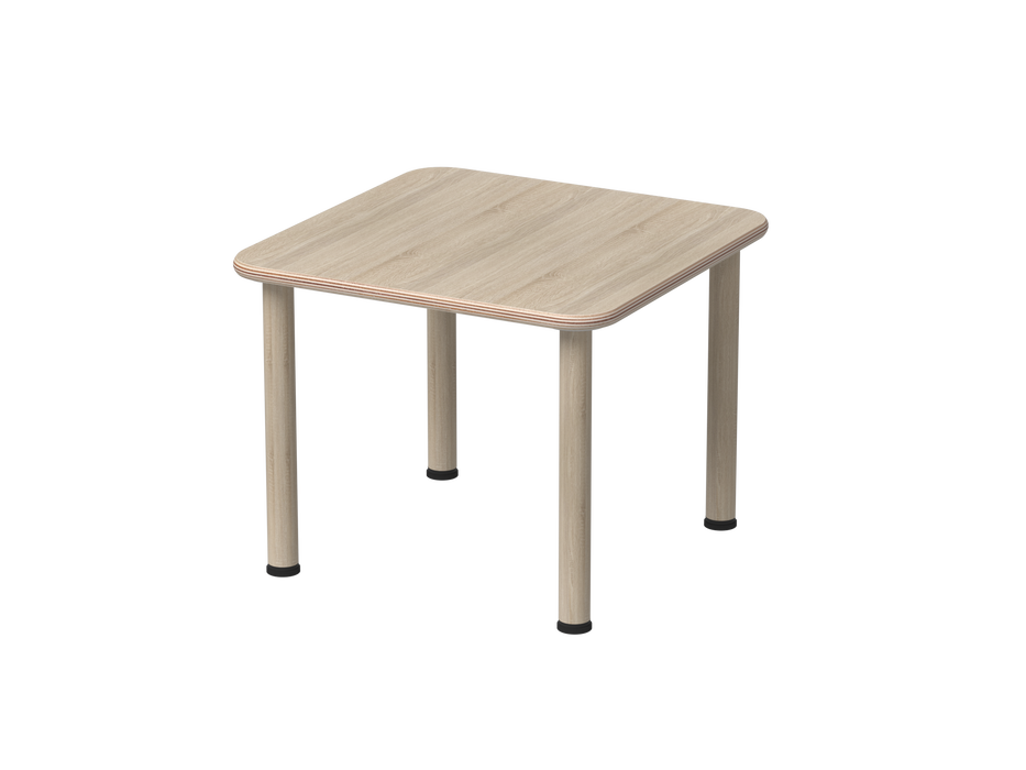 Santino 1 Square Table - Oak top, oak legs - 47cm H