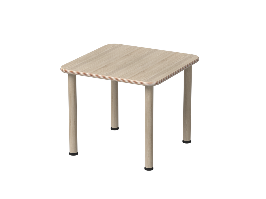 Santino 1 Square Table - Oak top, oak legs - 52cm H
