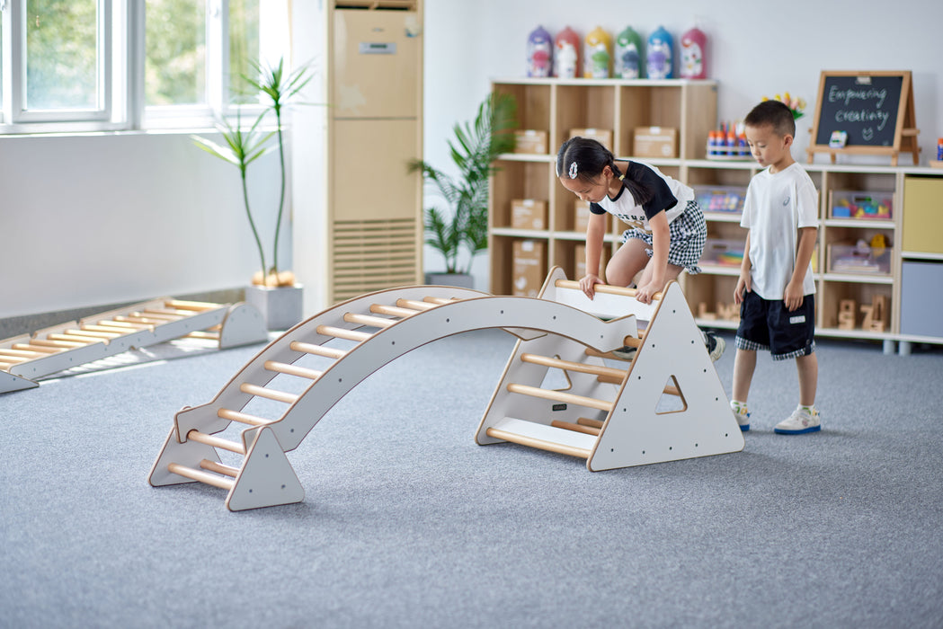 Wooden Indoor Climbing Triangle Trestle and Bridge Kit