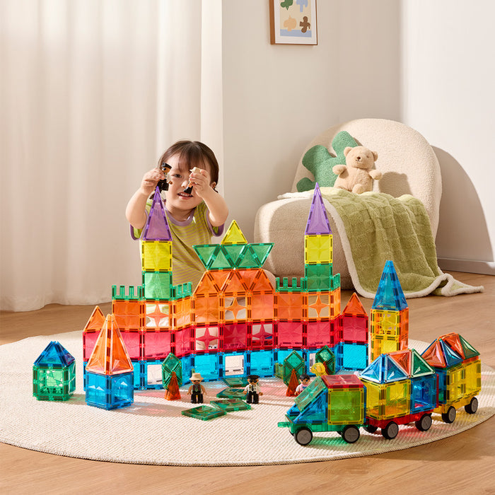 Star Magnetic Tiles Rainbow 108 Pcs in Storage Container