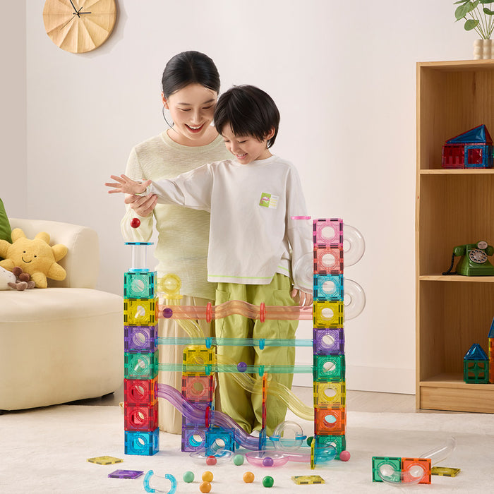 Star Magnetic Tiles Pastel Marble Run Series 115 Pcs