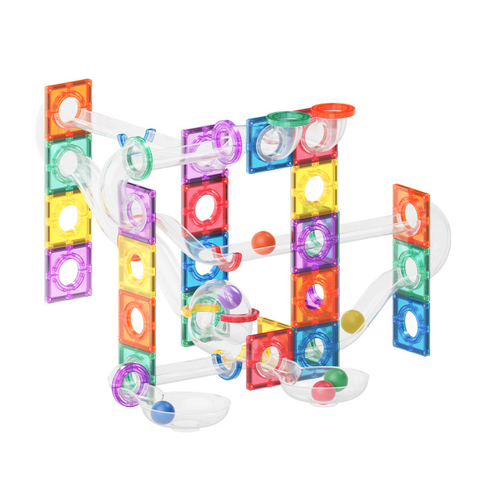 Star Magnetic Tiles Rainbow Marble Run Series 107 Pcs