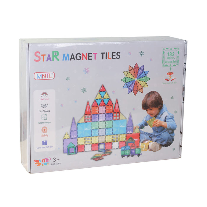 Star Magnetic Tiles Classic/Pastel 182 Pieces